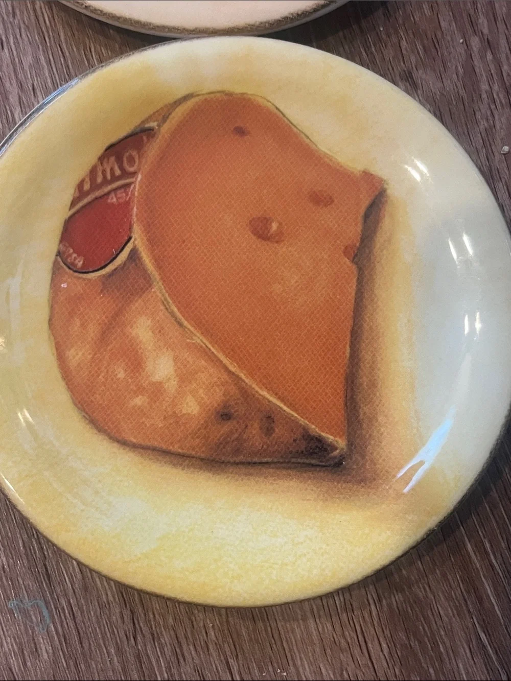 Williams Sonoma Set of 4 Fromage Cheese-Themed Ceramic Plates